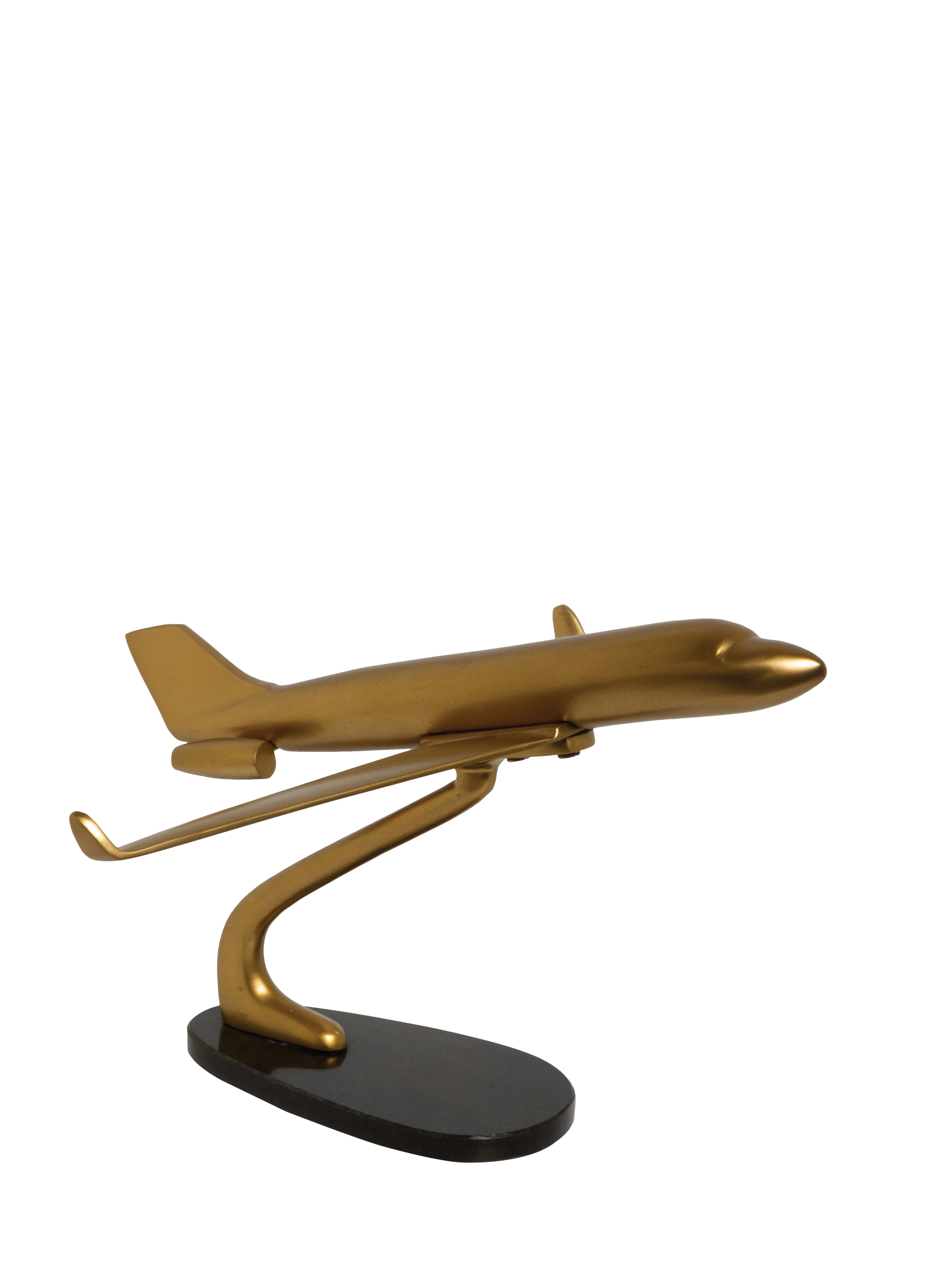 Golden patina plane on granit base - 2