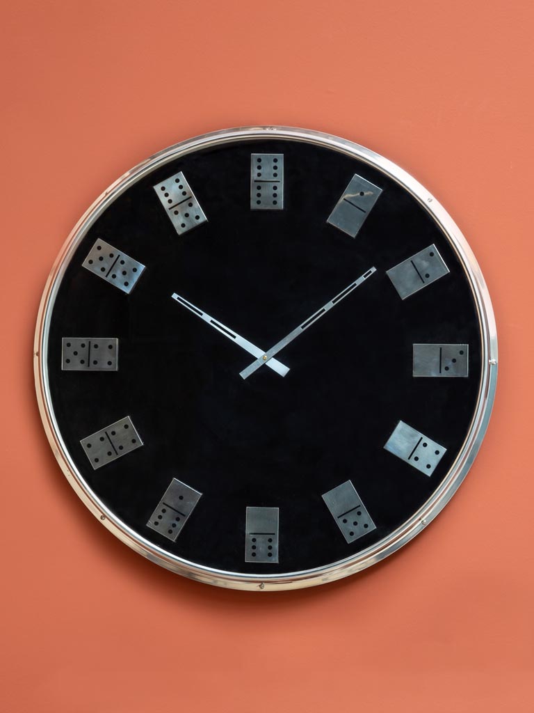 Clock with metal dominos - 1