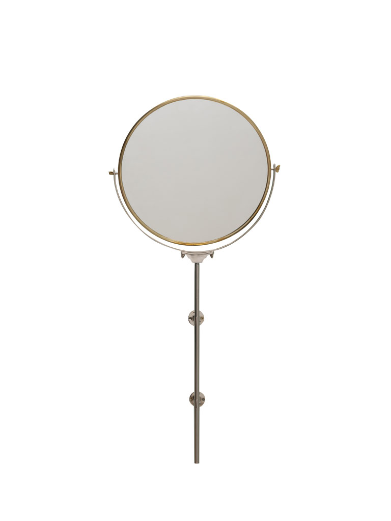 Grand miroir de sdb rond et tige - 2