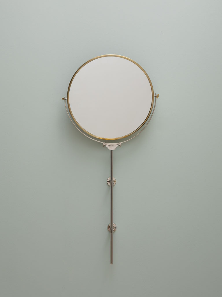 Grand miroir de sdb rond et tige - 1