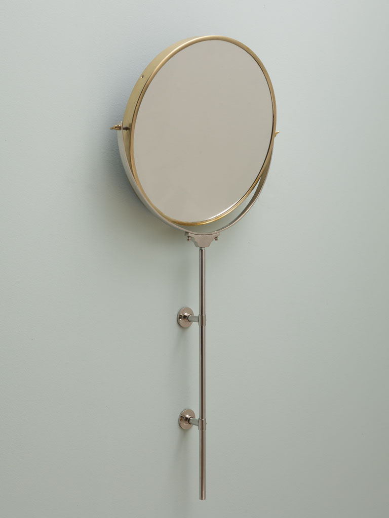 Grand miroir de sdb rond et tige - 3