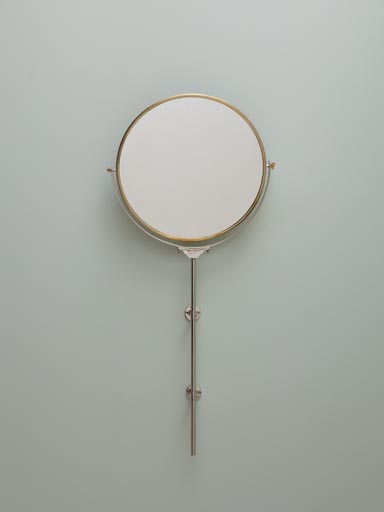 Wall bathroom mirror with rod