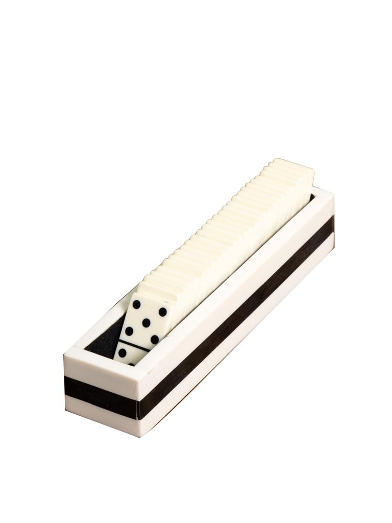 Jeu de domino en résine blanche - 2