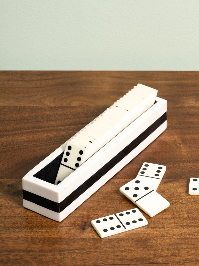 Jeu de domino en résine blanche - 3