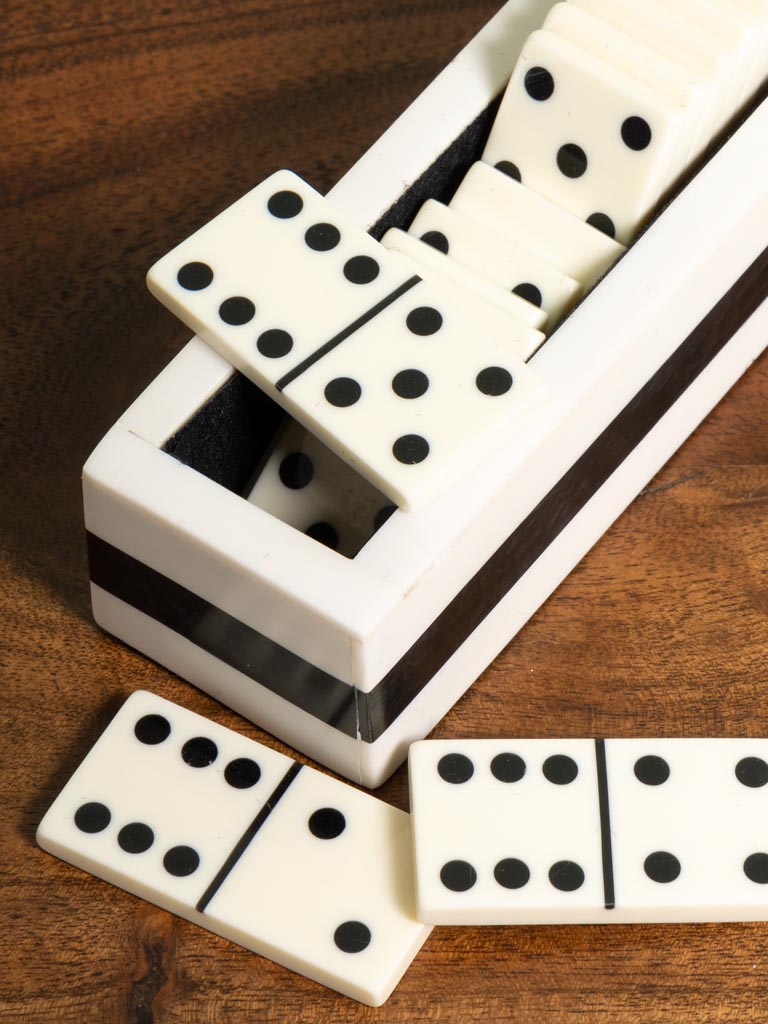 Jeu de domino en résine blanche - 4