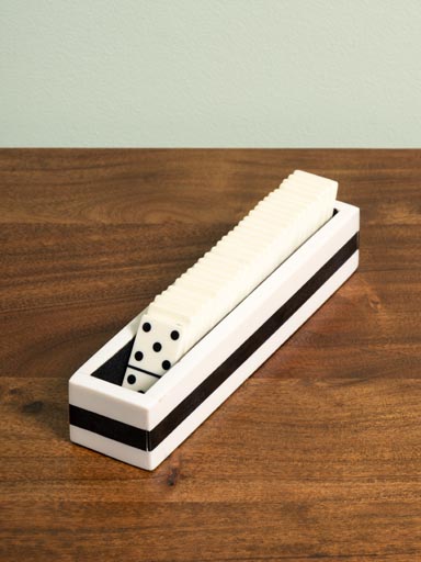 Jeu de domino en résine blanche