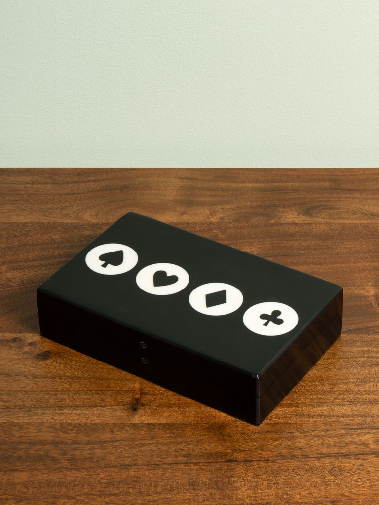 Black box with 2 decks of cards and 5 dices - 1