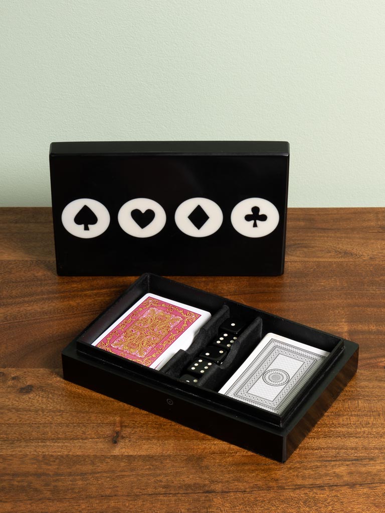 Black box with 2 decks of cards and 5 dices - 3