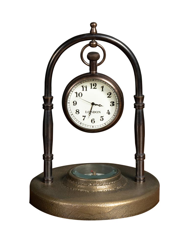 Small hanging clock with compass base - 2