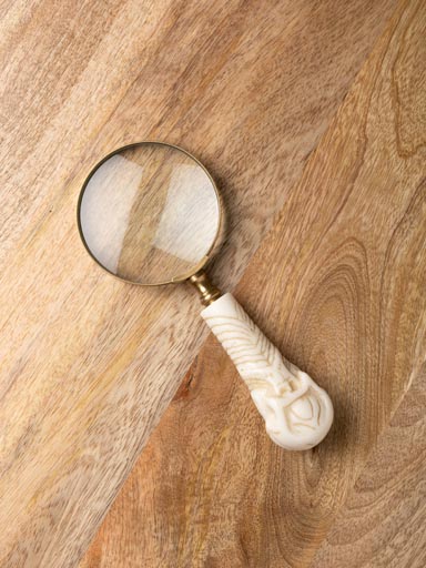 Magnifier with white skull handle