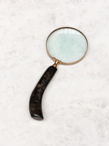 Magnifier with natural horn handle