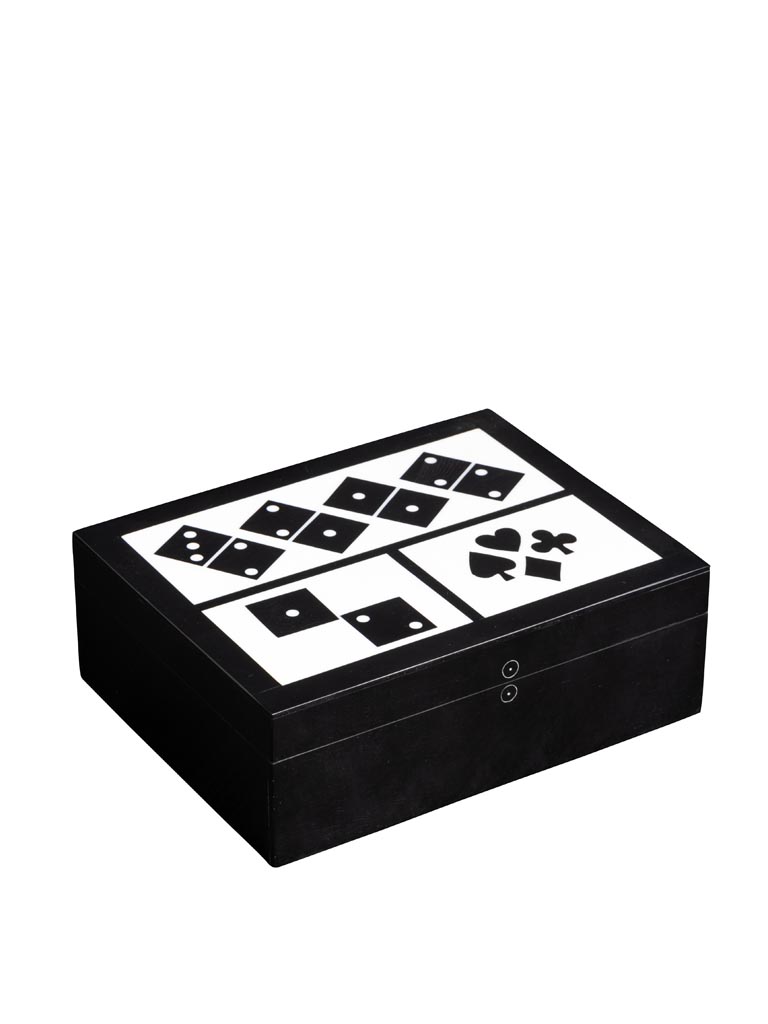 Boîte de jeux 1 jeu de cartes, domino et dés - 2