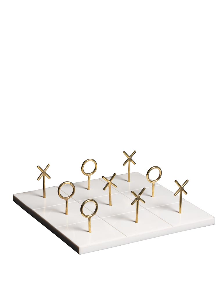 Resin Tic Tac Toe game with golden details - 2