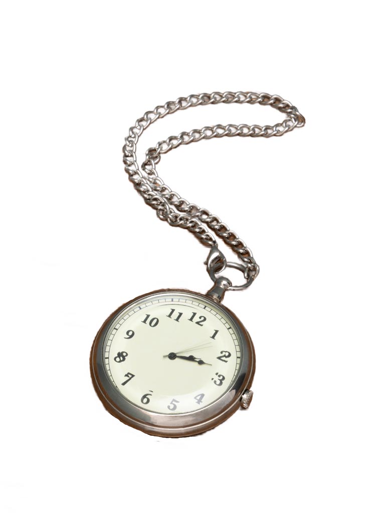Brass patina pocket watch with chain - 4