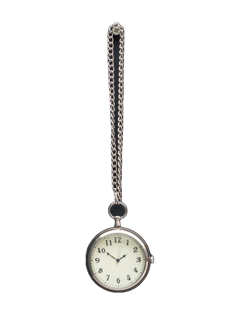 Brass patina pocket watch with chain - 3