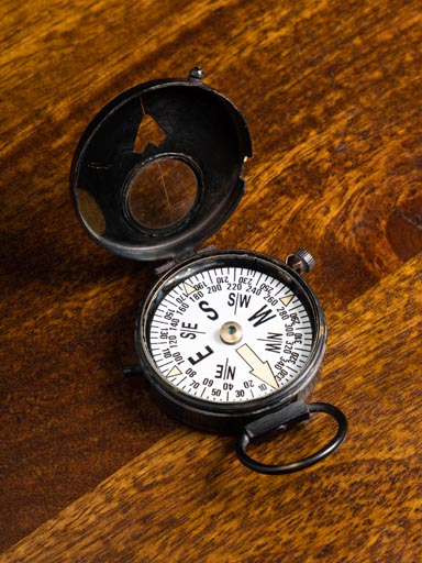 Brass finish ancient compass