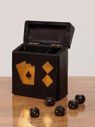 Cards and dices box brass inserts