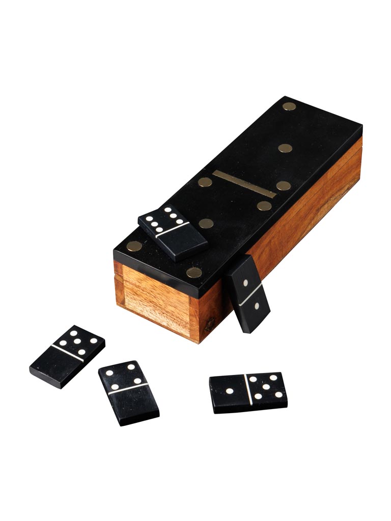 Black acacia domino box - 2