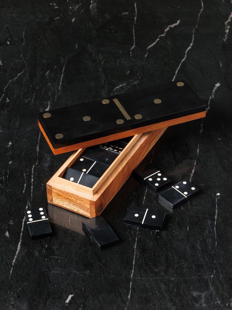 Black acacia domino box - 5