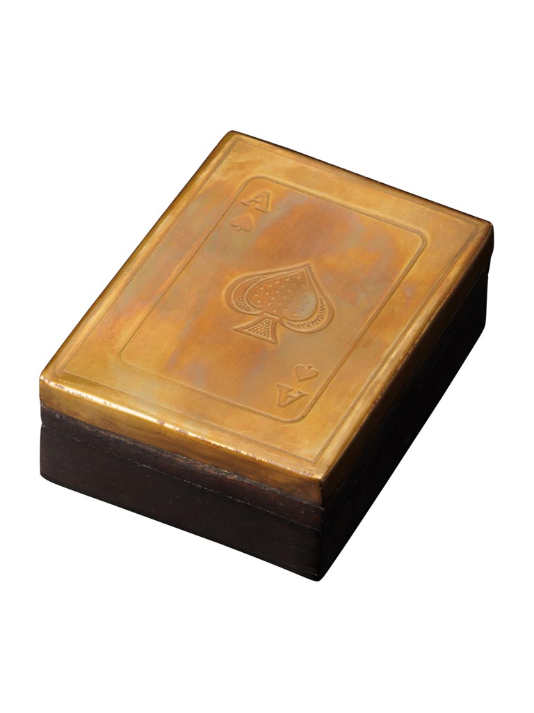 Boîte 1 jeu de cartes couvercle gravé - 2