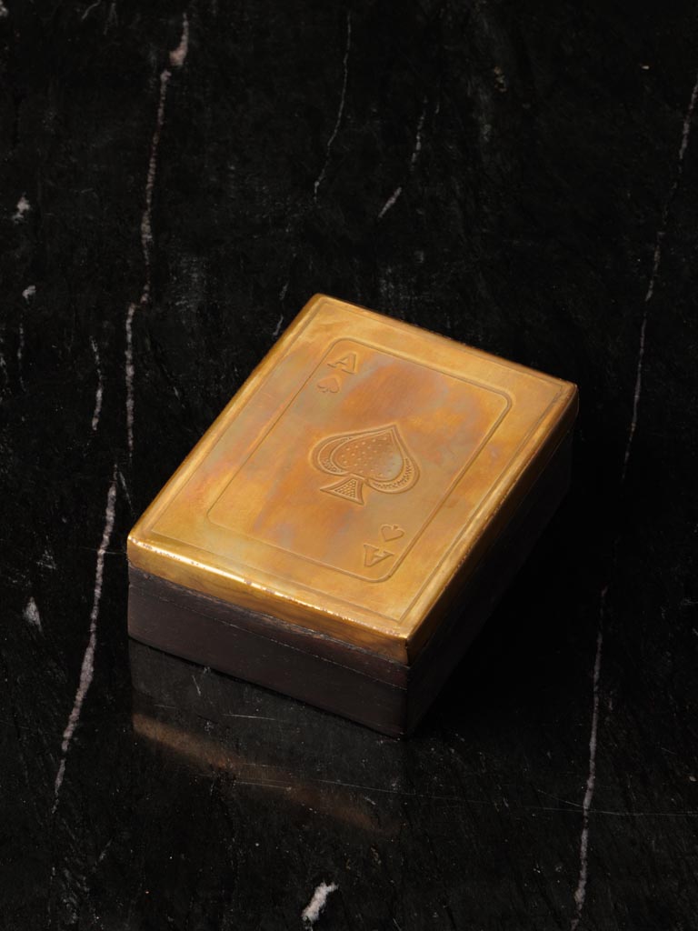 Boîte 1 jeu de cartes couvercle gravé - 1