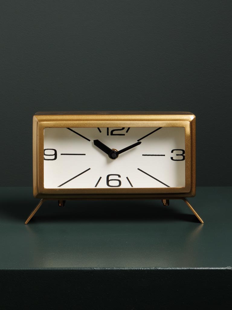 Horloge rectangulaire patine laiton - 1