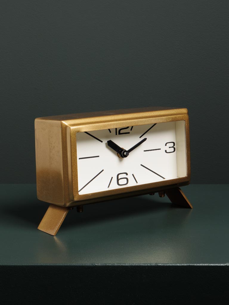 Horloge rectangulaire patine laiton - 4
