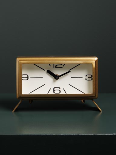 Horloge rectangulaire patine laiton