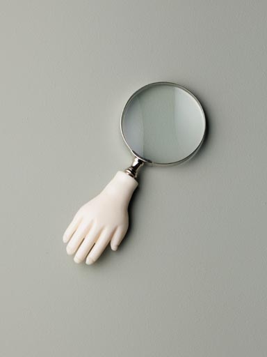 Small magnifier white hand handle