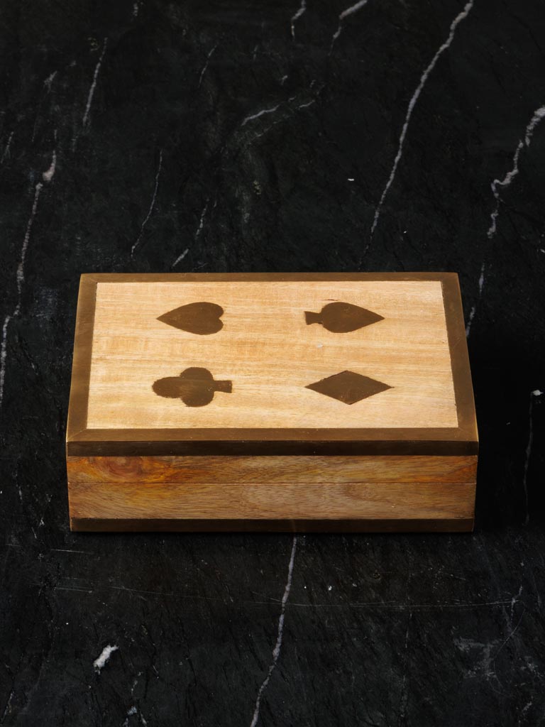 Box with brass details 2 decks of cards - 4