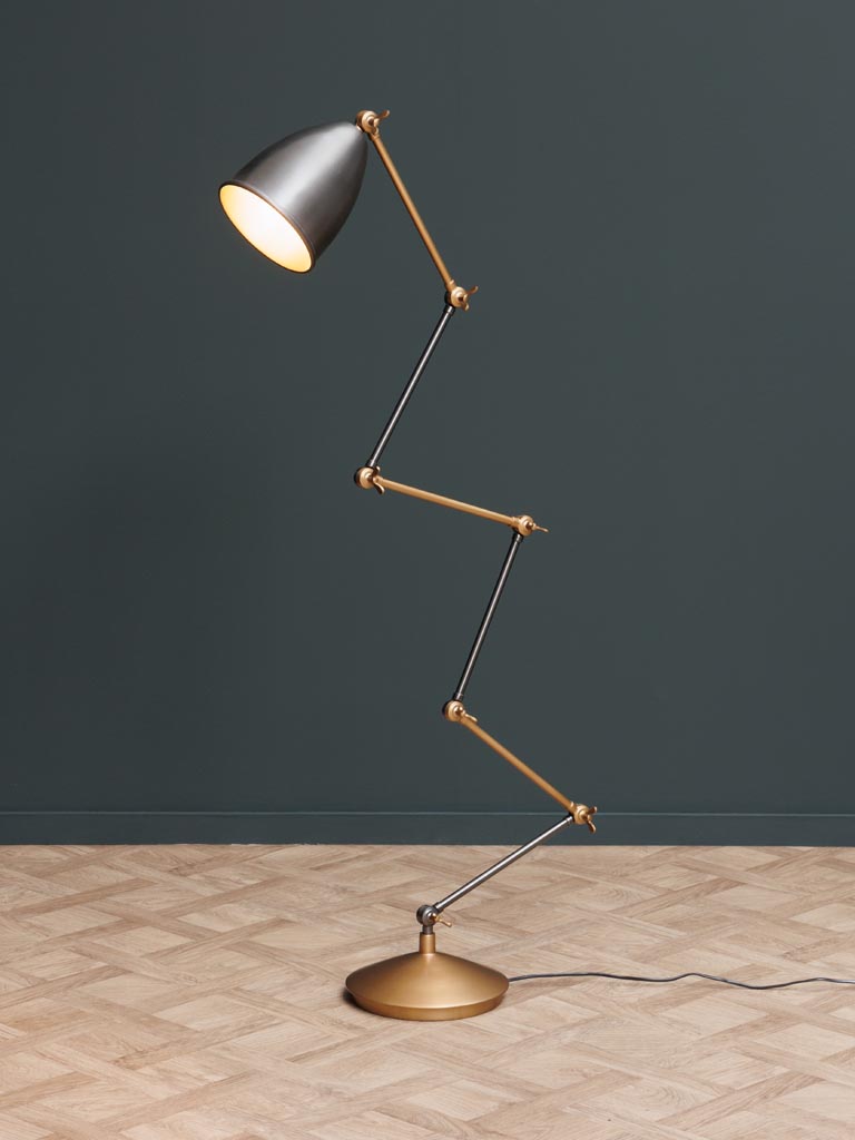 Lampe sur pied Zig Zag or et argent - 3