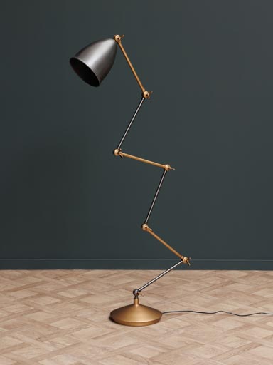 Gold & silver floor lamp Zig Zag