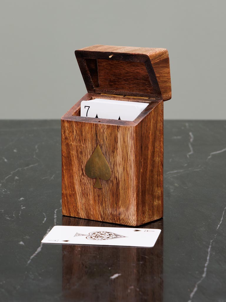 Box brass Ace of spades 1 deck of cards - 4