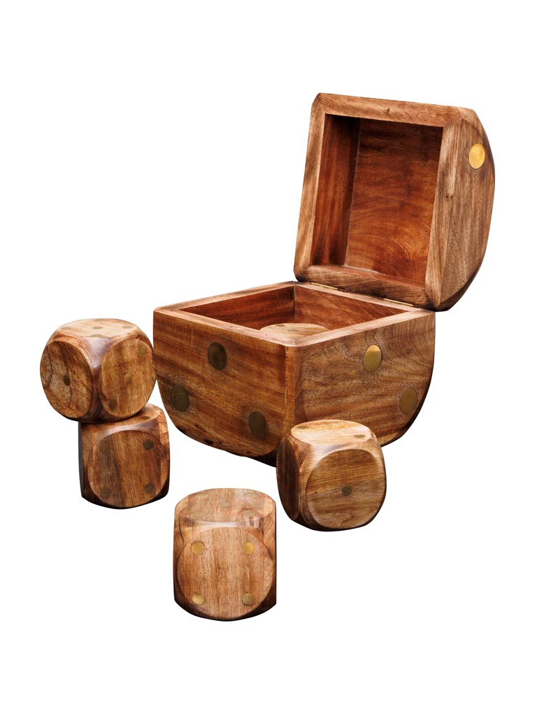 Large dice box with 5 dices - 2
