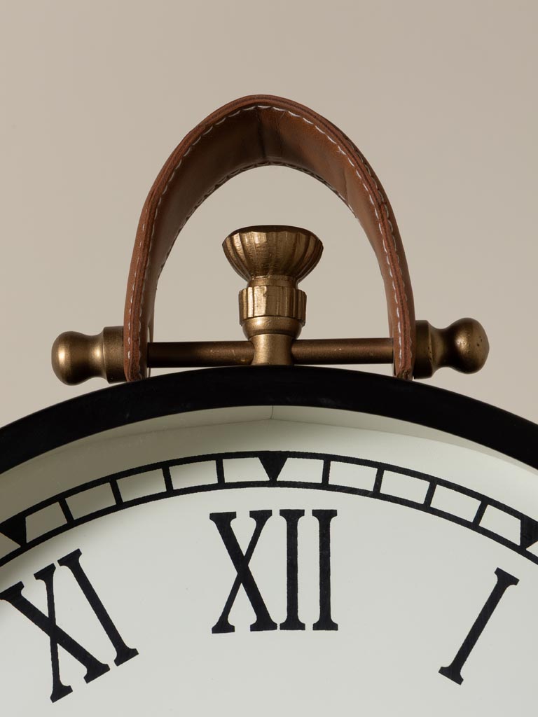 Large leather clock on stand Canterbury - 5