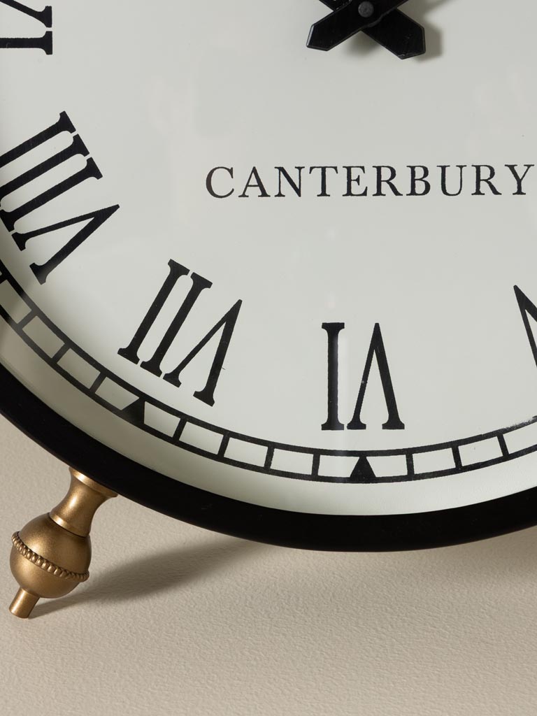 Large leather clock on stand Canterbury - 4