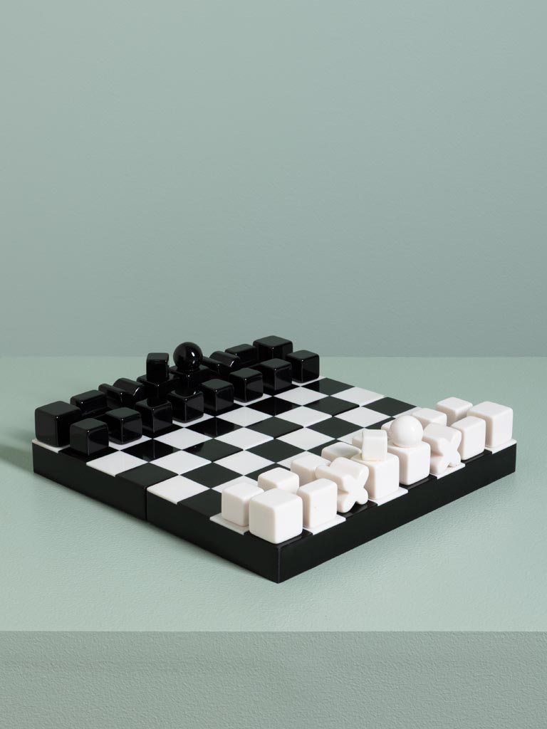 Boîte jeu d'échecs moderne en résine - 1