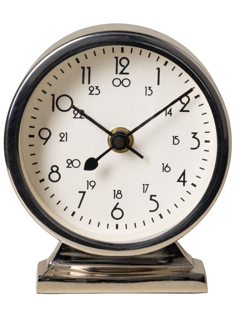 Small table clock in steel - 2