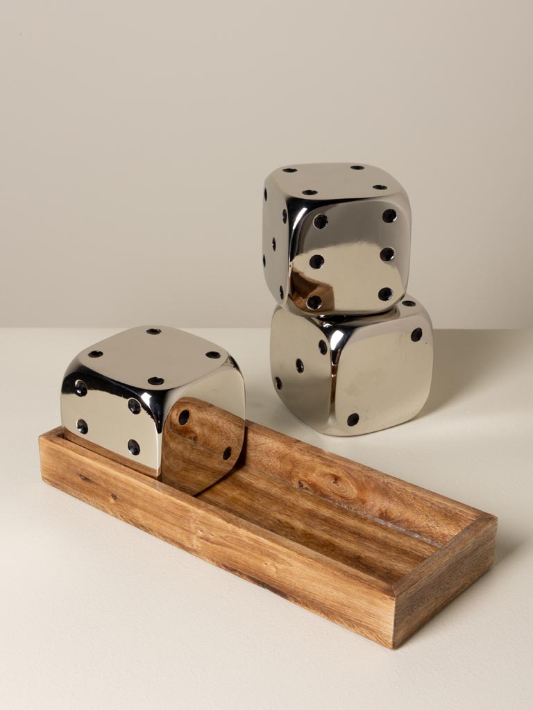S/3 grands dés décoratifs en aluminium - 5
