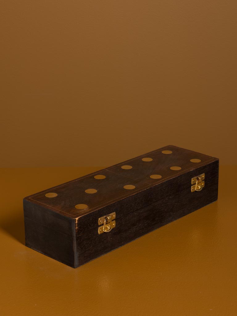 Grande boîte dominos brune - 1