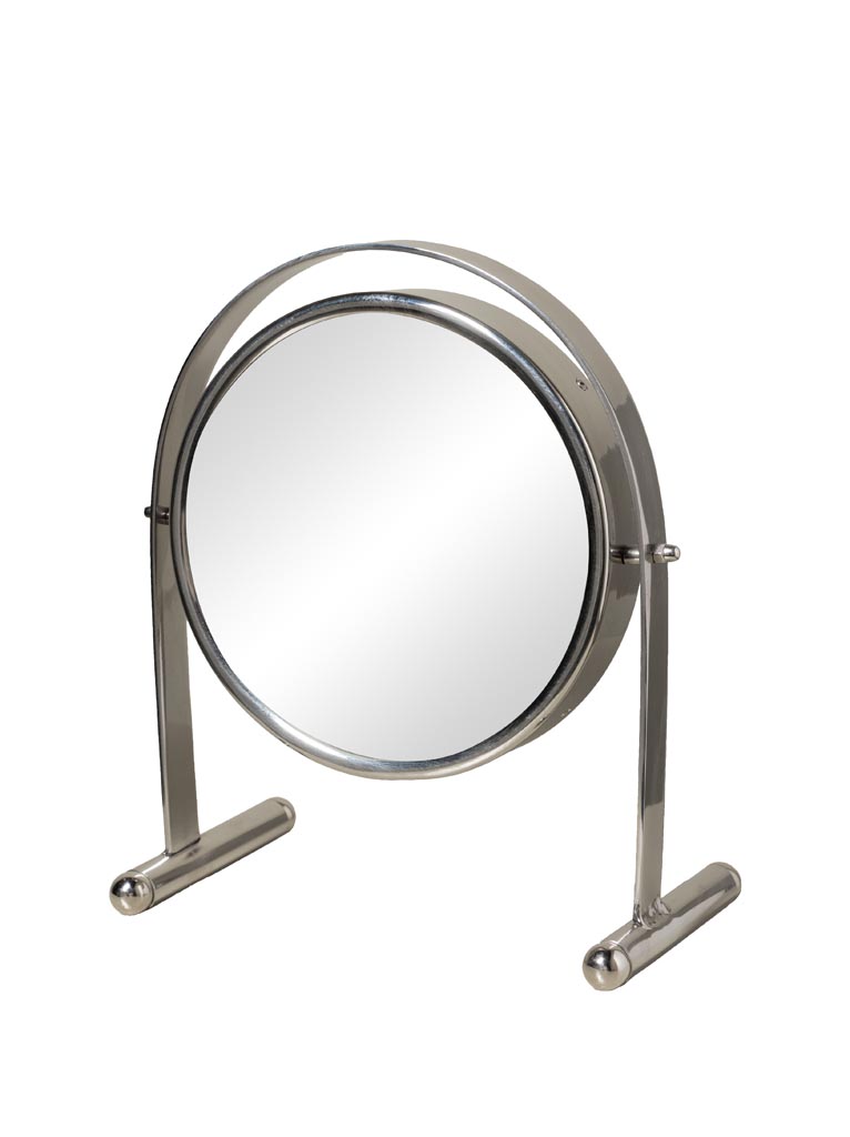 Miroir rond sur base en nickel - 2