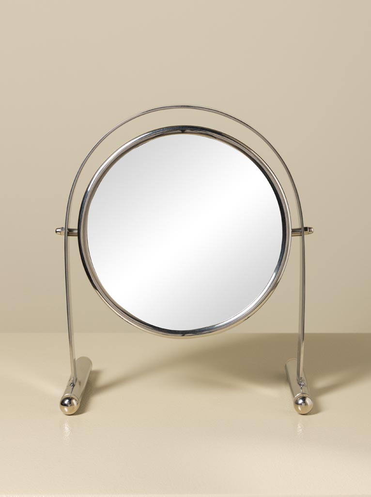 Miroir rond sur base en nickel - 4