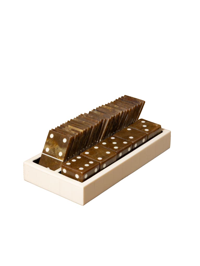 Set de domino et dés résine beige - 2