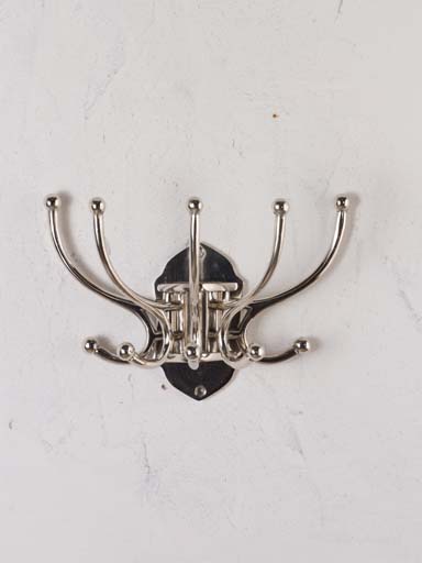 Nickel wall coat rack 5 hooks