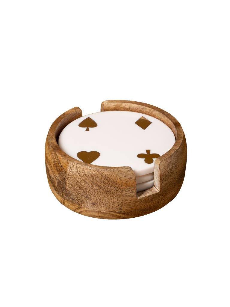 S/4 sous-verres ronds enseignes et support - 2