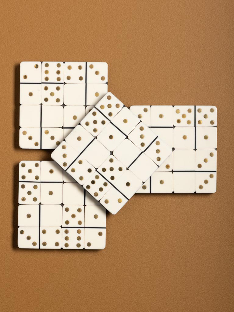 S/4 sous-verres dominos détails laiton - 3