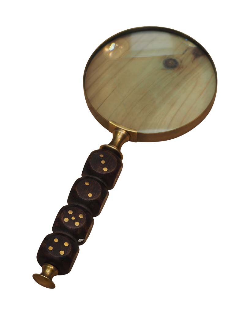 Magnifier with wooden dices handle - 2