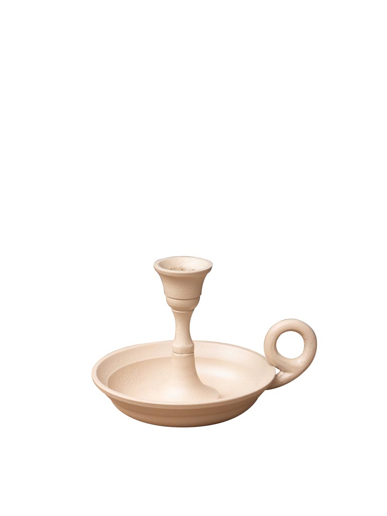 High powder pink candlestick with handle - 4