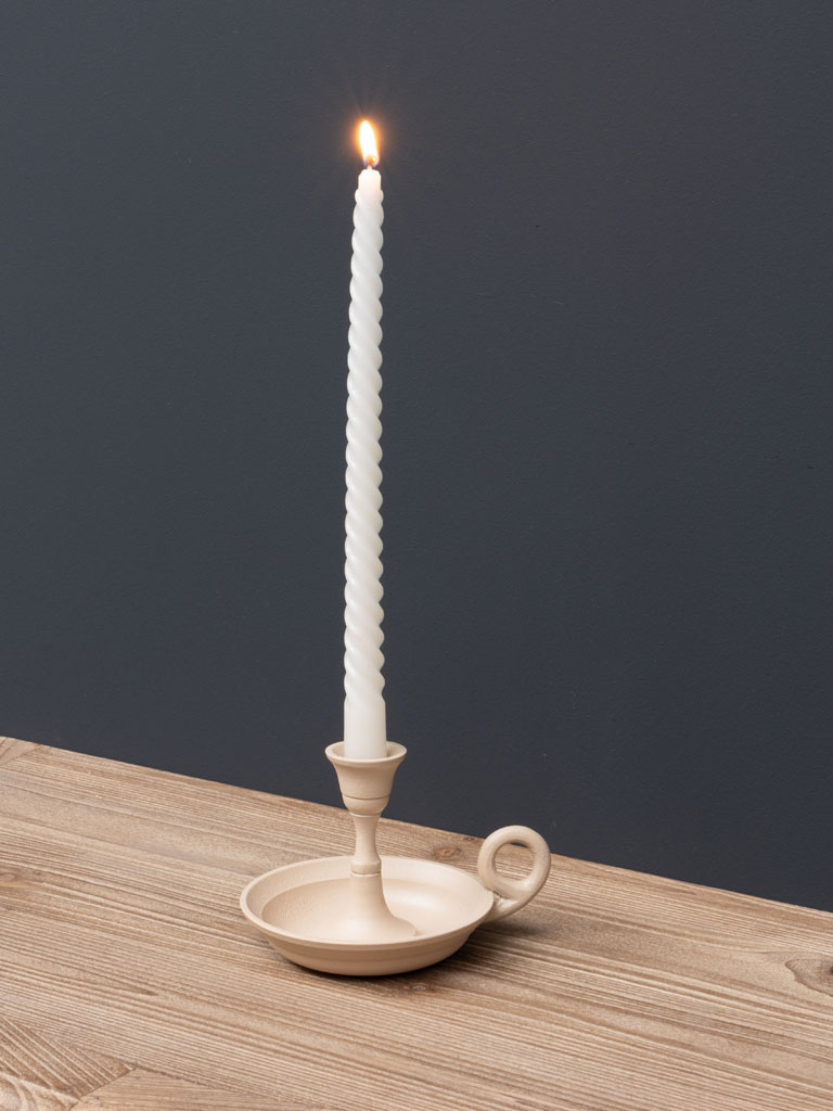 High powder pink candlestick with handle - 1