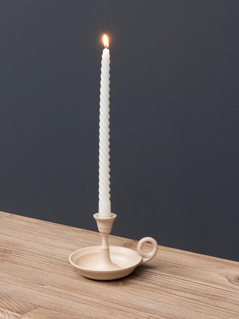High powder pink candlestick with handle - 5